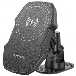 Borofone BH216 Adelante Magnetic Wireless Fast Charging Center Console Car Holder Black