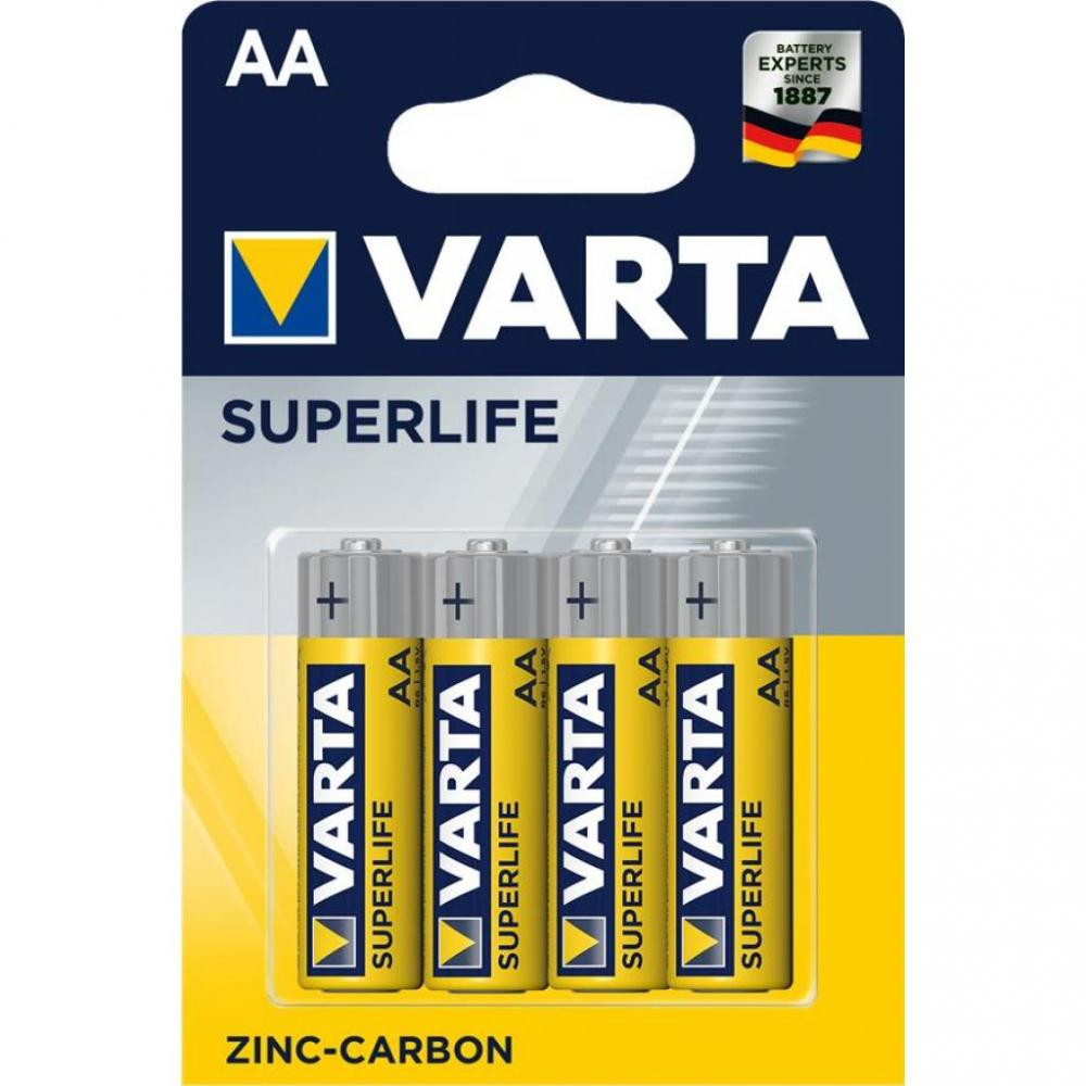 Varta AA bat Carbon-Zinc 4шт SUPERLIFE (02006101414) - зображення 1