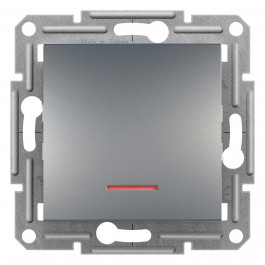 Schneider Electric Кнопка с подсветкой самозажим., А Asfora сталь (EPH1600162)
