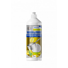 Wash&Free Жидкость для ручного мытья посуды  Лимон и мята 1л (4260637723093)