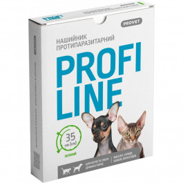 ProVET Нашийник  Profiline інсектоакарицид для кішок та собак 35 см Зелений (4823082430970)