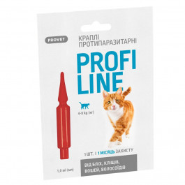 ProVET Краплі для тварин  Profiline інсектоакарицид для котів 4-8 кг 1/1 мл (PR243112)