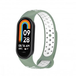   BeCover Ремінець Vents Style  для Xiaomi Mi Smart Band 8 Pine Green-White (709420)