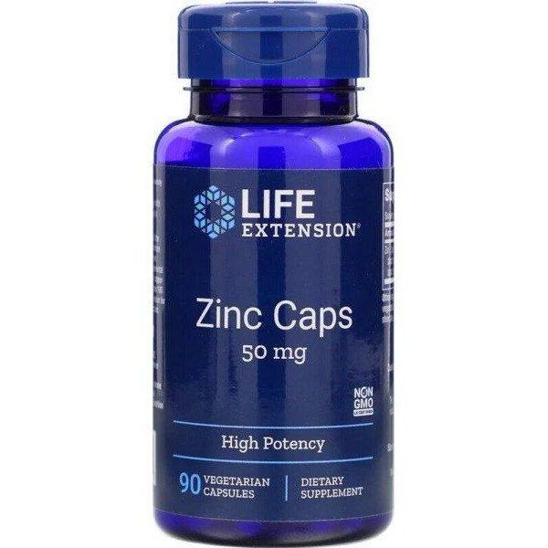 Life Extension Мінерали  Цинк високої ефективності, Zinc Caps, High Potency, 50 мг, 9 (LEX-18139) - зображення 1