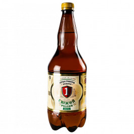 Перша приватна броварня Пиво  Свіжий розлив, світле, 4,8%, 1,2 л (772360) (4820046962928)