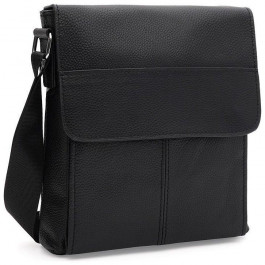 Keizer Чоловіча шкіряна плечова сумка-планшет чорного кольору із клапаном  71517