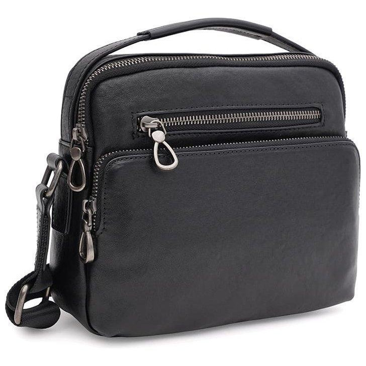 Ricco Grande Чоловіча шкіряна сумка-барсетка в класичному чорному кольорі з ручкою  71559 - зображення 1