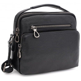 Ricco Grande Чоловіча шкіряна сумка-барсетка в класичному чорному кольорі з ручкою  71559