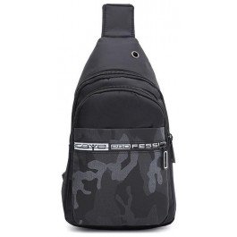Monsen Текстильний чоловічий рюкзак-слінг середнього розміру в чорному кольорі  71618