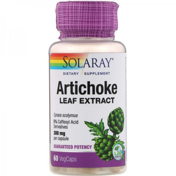 Solaray Solaray Артишок экстракт Artichoke Leaf Extract Solaray 300 мг 60 растительных капсул - зображення 1