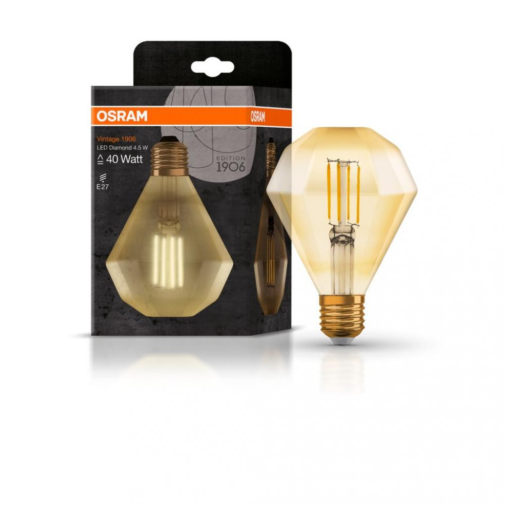 Osram LED 1906 Filament GOLD блиллиант 4.5W 470Lm 2500K E27 (4058075091955) - зображення 1