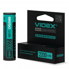 VIDEX 18650-P 2200mAh Li-ion 1шт с защитой (23582)