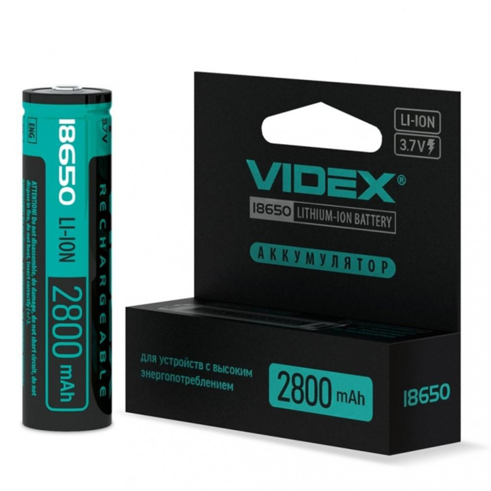 VIDEX 18650-P 2800mAh Li-Ion color box/1шт (23581) - зображення 1