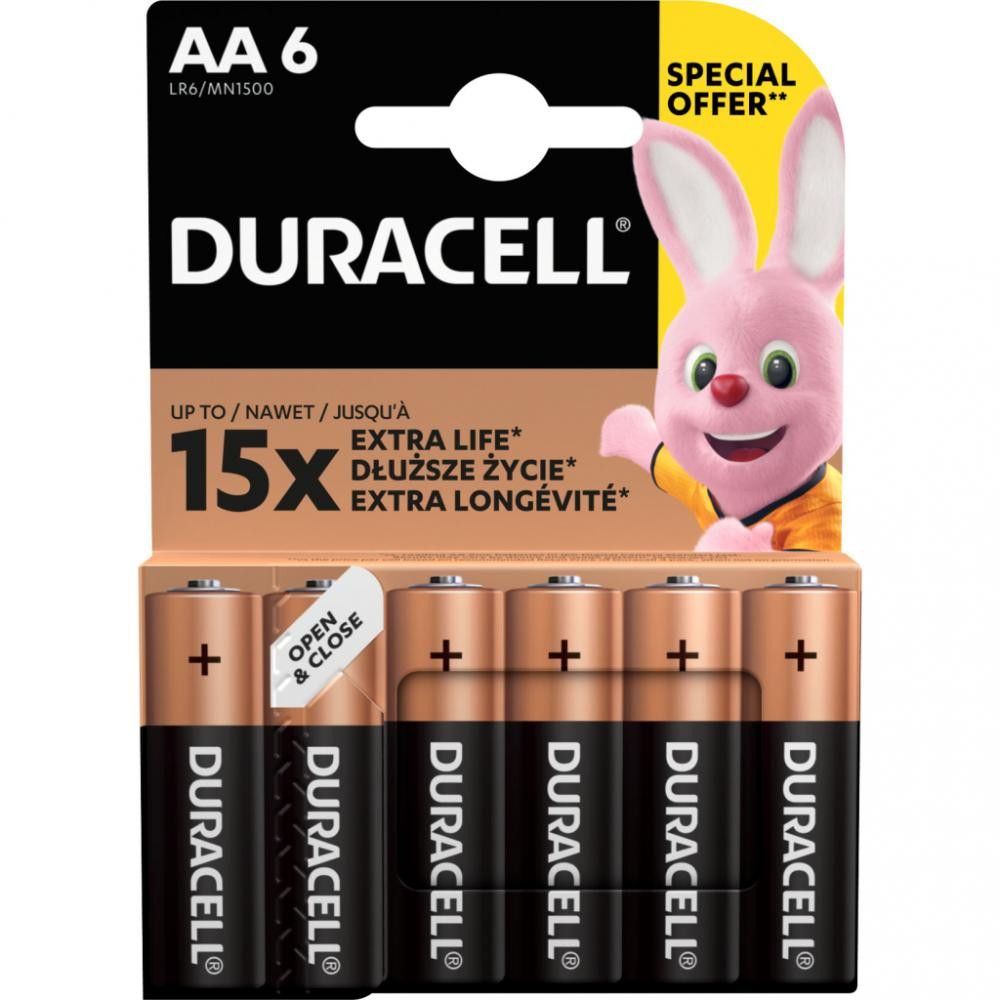 Duracell AA bat Alkaline 6шт Basic 81485016 - зображення 1