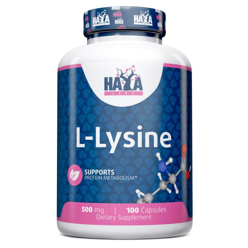 Haya Labs L-Lysine 500 mg, 100 капсул - зображення 1