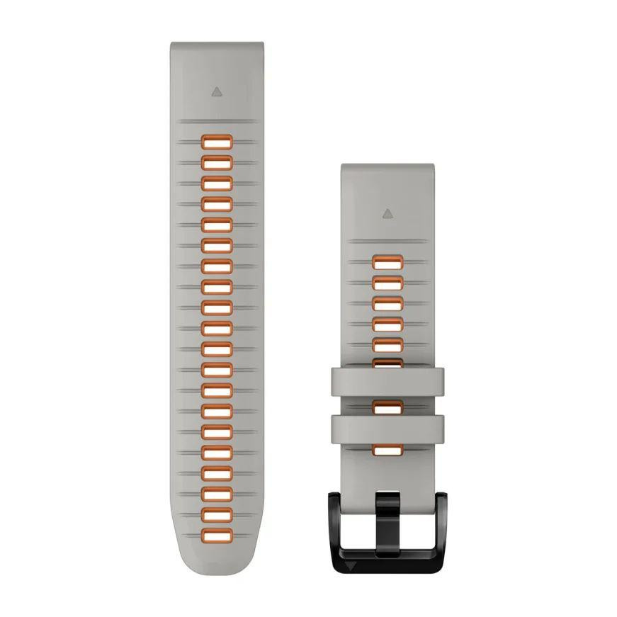 Garmin Ремінець  QuickFit 22mm Watch Bands Fog Gray/Ember Orange Silicone (010-13280-02) - зображення 1