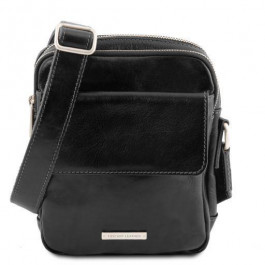 Tuscany Leather Чорна маленька чоловіча сумочка  TL141915 Black