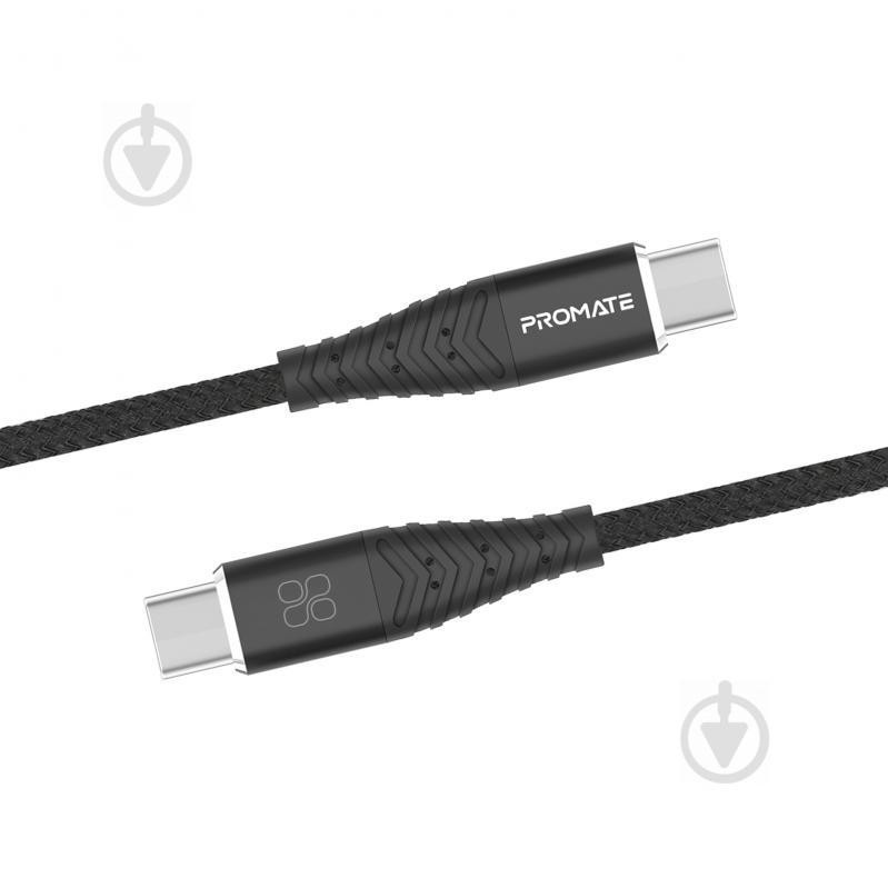 Promate USB Type-C to USB Type-C 1m Black (ccord-2c.black) - зображення 1