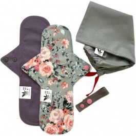Ecotim for girls Набір  Багаторазові прокладки Максі 5 крапель 2 шт + Мішечок для зберігання + Петелька для сушіння М