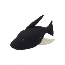 Cat Joy Іграшка рибка для кота шита чорна з білим (7156)