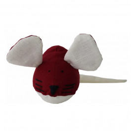 Cat Joy Іграшка для кота мишка м'яка ручної роботи шита червона (7145)
