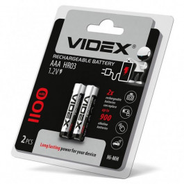 VIDEX Акумулятори  HR03/AAA 1100mAh double blister/2шт