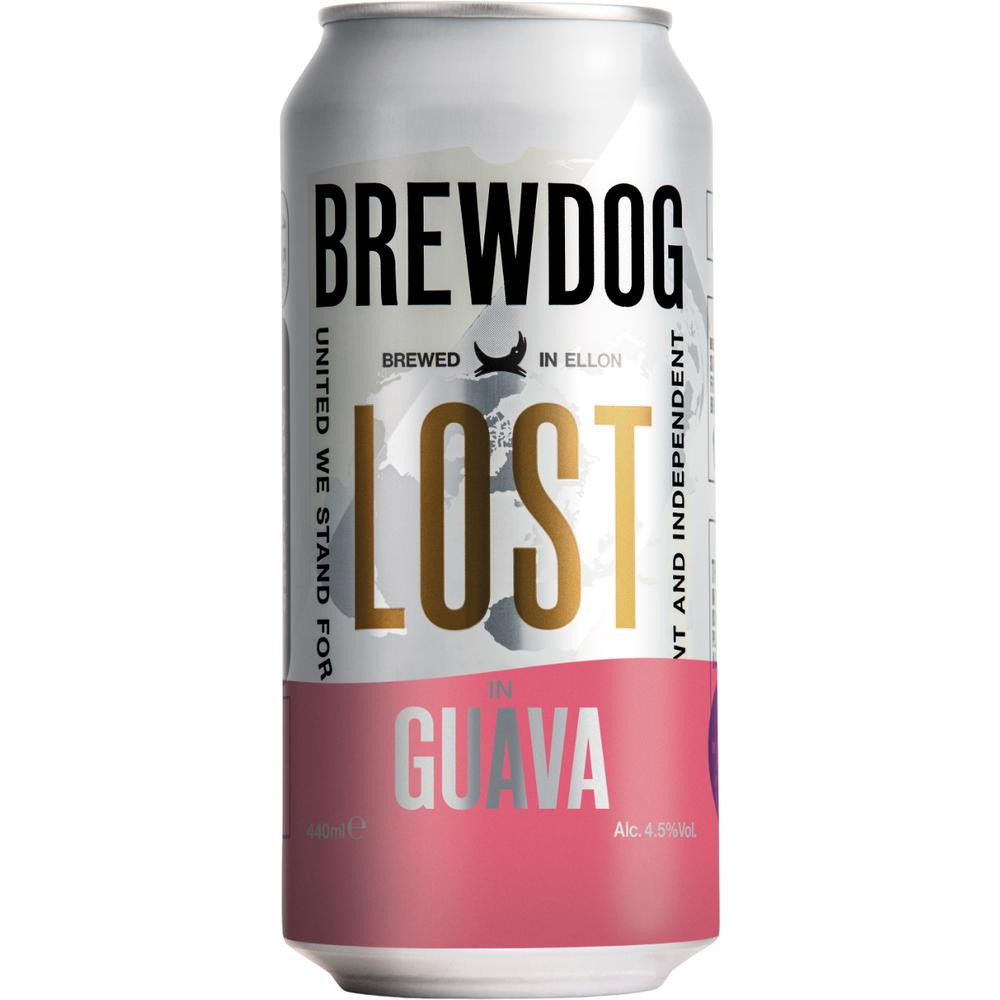BrewDog Пиво  Lost In Guava світле, 4,5%, 0,44 л ж/б (918611) (5056025462434) - зображення 1
