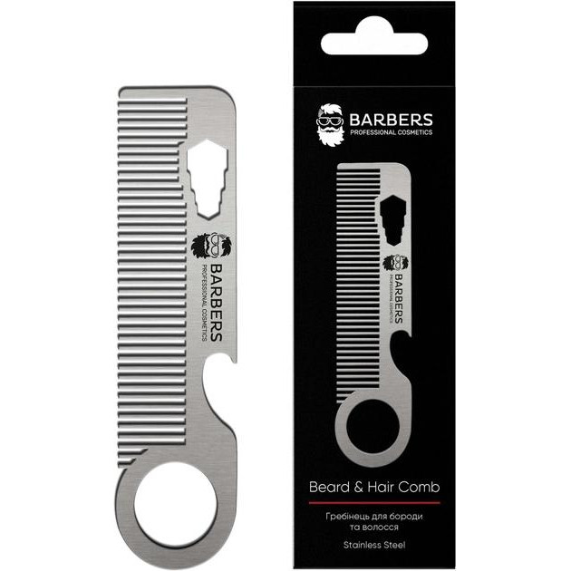 Barbers Professional Гребінець для бороди та волосся  Metal Comb Металевий (4823109408388) - зображення 1