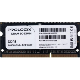 Prologix 8 GB SO-DIMM DDR3 1600 MHz (PRO8GB1600D3S)