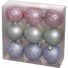 Chomik Ялинкові пластикові кульки  з візерунком d 6см 9 предметів (5900779840638)