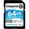 Kingston 64 GB SDXC class 10 UHS-I U3 Canvas Go! Plus SDG3/64GB - зображення 1