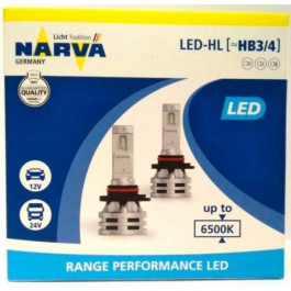 NARVA HB3/HB4 Range Performance LED 6500K 24W 12/24V 18038