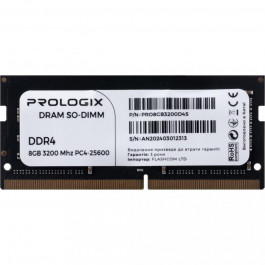 Prologix 8 GB SO-DIMM DDR4 3200 MHz (PRO8GB3200D4S)