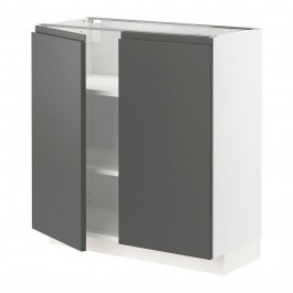 IKEA METOD Нижня шафа/полиці/2 дверцята, білий/Voxtorp темно-сірий, 80x37 см (194.578.91)
