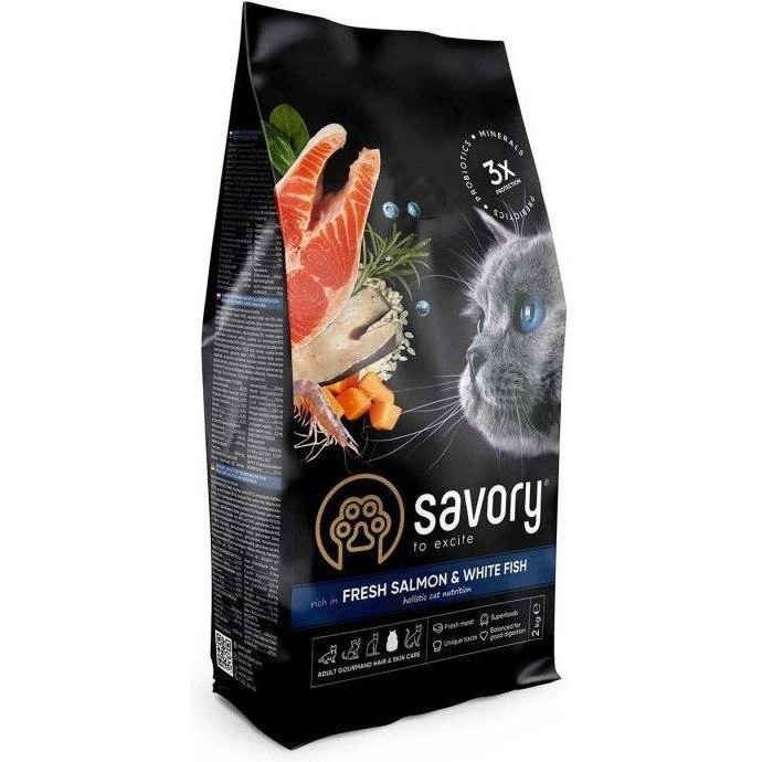 Savory Adult Cat Gourmand Fresh Salmon & White Fish 2 кг (4820232630020) - зображення 1