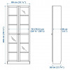 IKEA BILLY Шафа-вітрина сірий/металізований ефект 80x30x202 (004.156.03) - зображення 2