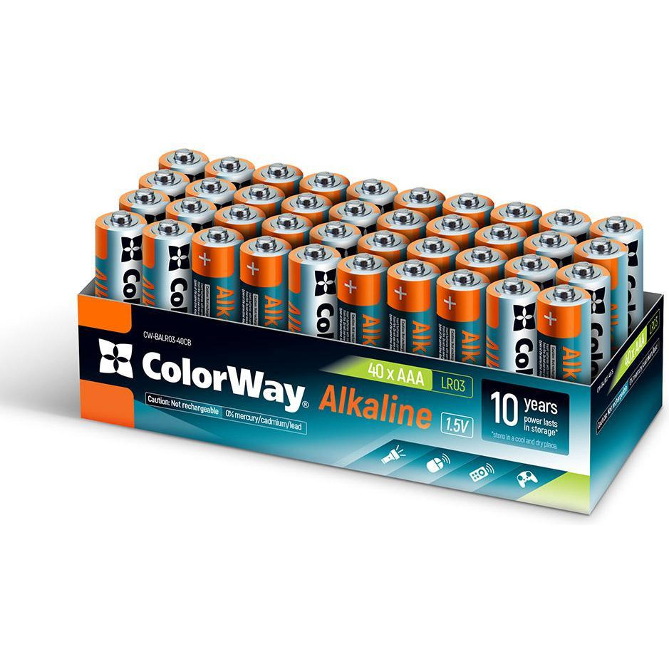 ColorWay Alkaline Power AAA (40 шт.) colour box (CW-BALR03-40CB) - зображення 1