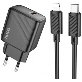 Hoco CS22A 30W Black + Type-C to Lightning cable