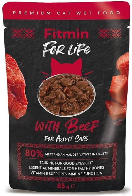 Fitmin For Life cat pouch Adult Beef 85 г (8595237015160) - зображення 1