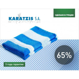 KARATZIS Сетка затеняющая  65% 6x10 м Бело-голубая (5203458763328)