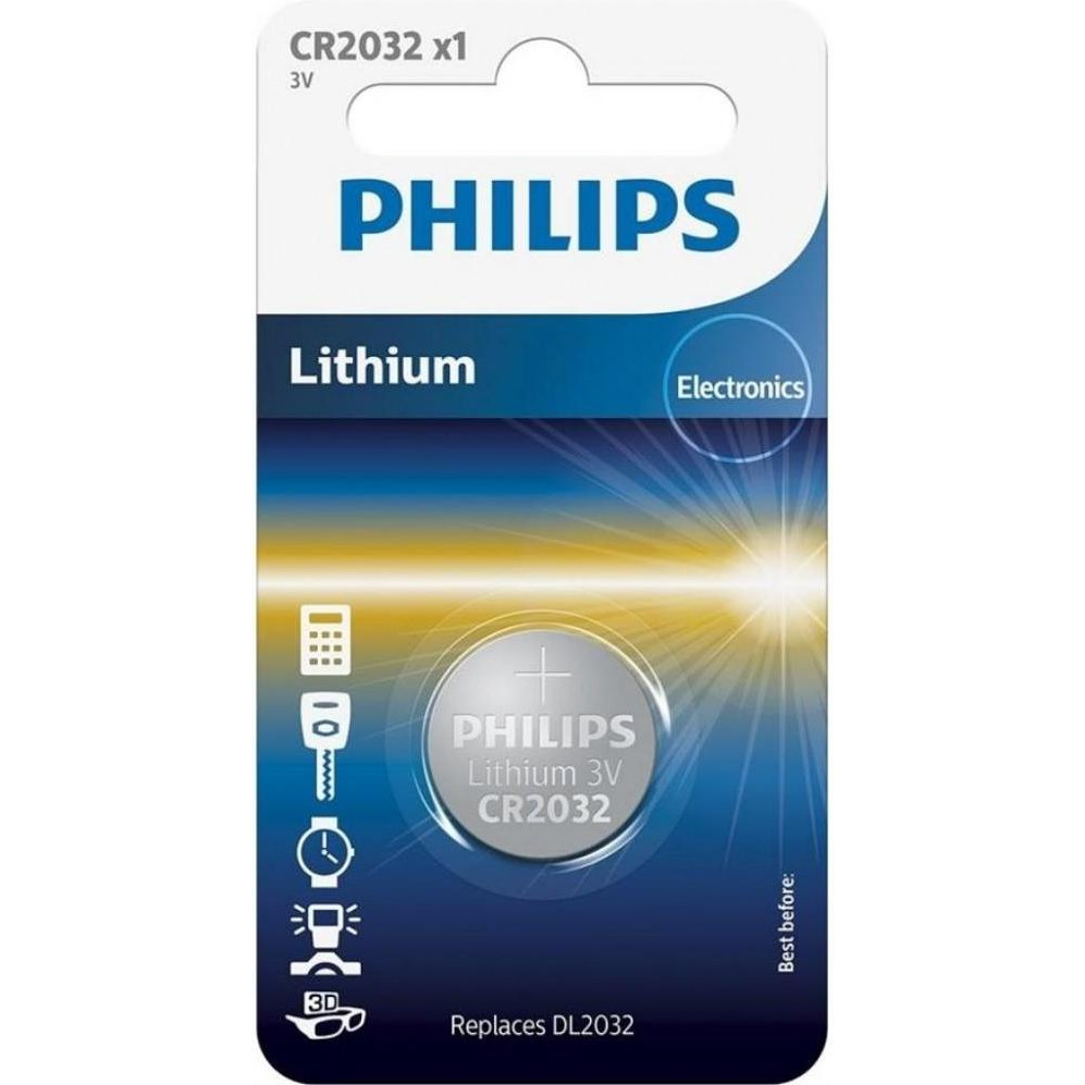Philips CR-2032 bat(3B) Lithium 1шт (CR2032/01B) - зображення 1