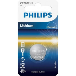 Philips CR-2032 bat(3B) Lithium 1шт (CR2032/01B)