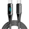 Essager LED Digital Display Fast Charging Data Cable Type-C to Type-C 100W 2m Black (ES-XCTT1-YDA01) - зображення 1