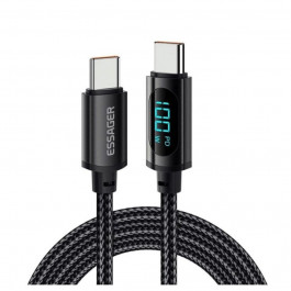 Essager Enjoy LED Digital Display Charging Cable Type-C to Type-C 100W 2m Black (EXCTT1-XYA01-P)