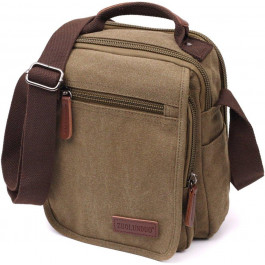 Vintage Чоловіча текстильна сумка-барсетка оливкового кольору з ручкою  2422228