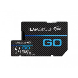 TEAM 64 GB microSDXC UHS-I U3 V30 GO + SD Adapter TGUSDX64GU303