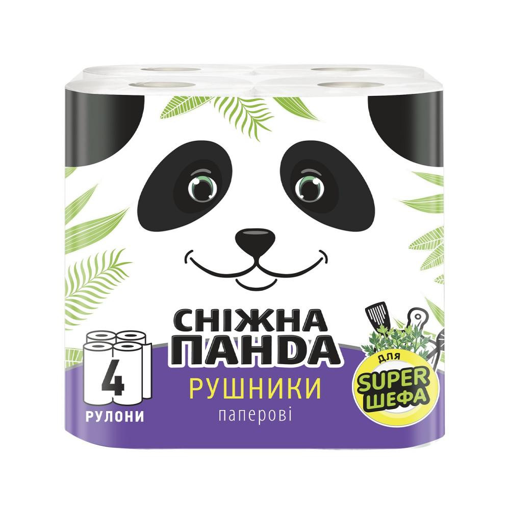 Сніжна Панда Бумажные полотенца 2 слоя 110 отрывов 4 рулона (4823019009071) - зображення 1