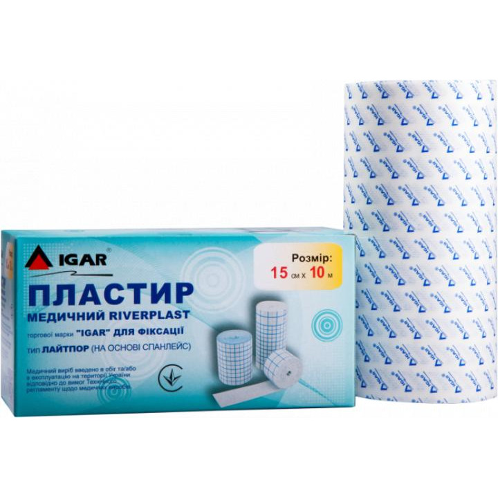 IGAR Пластир медичний  Лайтпор 15 см х 10 м (4820017609357) - зображення 1