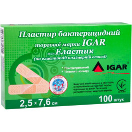 IGAR Пластир бактерицидний  Еластик на еластичній полімерній основі 2.5х7.6 см №100 (4820017606349)