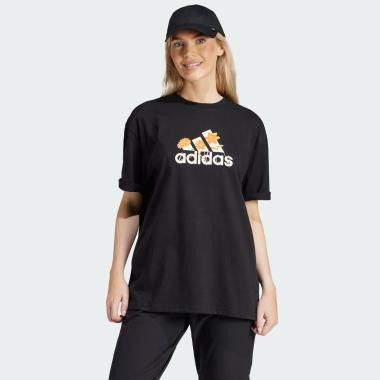 Adidas Футболка оверсайз подовжена жіноча  W FLWR BOS GT IR5896 XS Black (4067886631649) - зображення 1